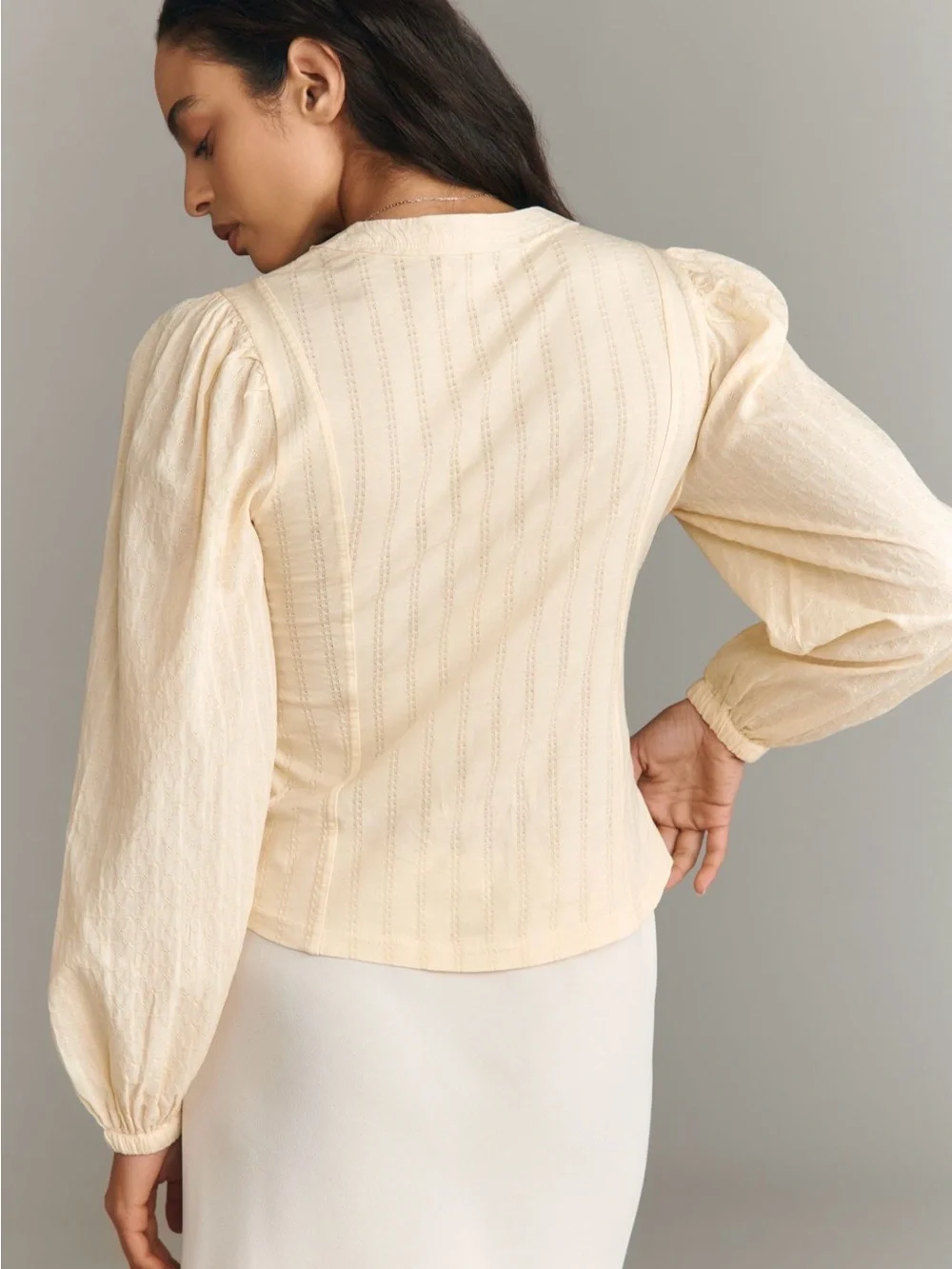Pilcro Ruffled Button-Front Women's Top - Picture 3 of 4